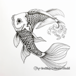 Artistic Ink Finish Koi Fish Coloring pages 2
