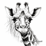 Artistic Realistic Giraffe Coloring Pages for Adults 1