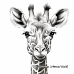 Artistic Realistic Giraffe Coloring Pages for Adults 3