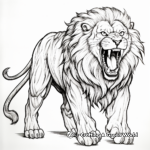 Artistic Sketches of Roaring Lions Coloring Pages 1