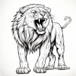 Artistic Sketches of Roaring Lions Coloring Pages 3