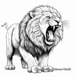 Artistic Sketches of Roaring Lions Coloring Pages 4