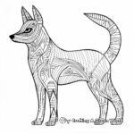 Artistic, Abstract Coyote Coloring Pages 1