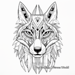 Artistic, Abstract Coyote Coloring Pages 3