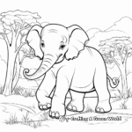 Asian Elephant: Color by Number Pages 1