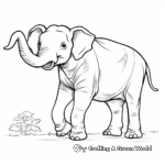 Asian Elephant: Color by Number Pages 4