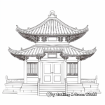 Asian-inspired Pagoda Door Coloring Pages 1