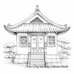 Asian-inspired Pagoda Door Coloring Pages 4
