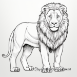 Asiatic Lion Coloring Pages for Learners 3