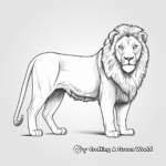 Asiatic Lion Coloring Pages for Learners 4
