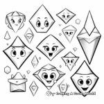 Assortment of Diamond Shapes Coloring Pages 1