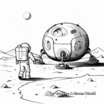 Astronaut Landing on the Moon Coloring Pages 2