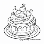Attractive Birthday Cake Holiday Coloring Pages for Kids 1