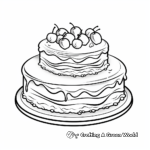 Attractive Birthday Cake Holiday Coloring Pages for Kids 2