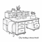 Attractive Teacher's Desk Coloring Pages for Children 1