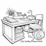 Attractive Teacher's Desk Coloring Pages for Children 2