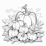 Autumn Leaves and Pumpkin Coloring Pages 1