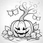 Autumn Leaves and Pumpkin Coloring Pages 3