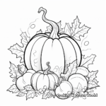 Autumn Leaves and Pumpkin Coloring Pages 4