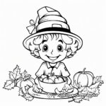 Autumn-themes Thanksgiving Sign Coloring Pages 1