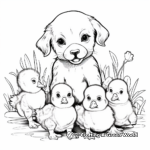 Baby Animal Coloring Pages: Ducklings, Kittens and Puppies 2