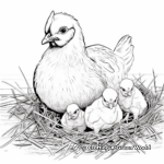 Baby Chicks on the Farm Coloring Pages 1