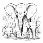 Baby Elephant and Friends: Safari Animals Coloring Pages 2