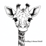 Baby Giraffe Head Coloring Pages 1