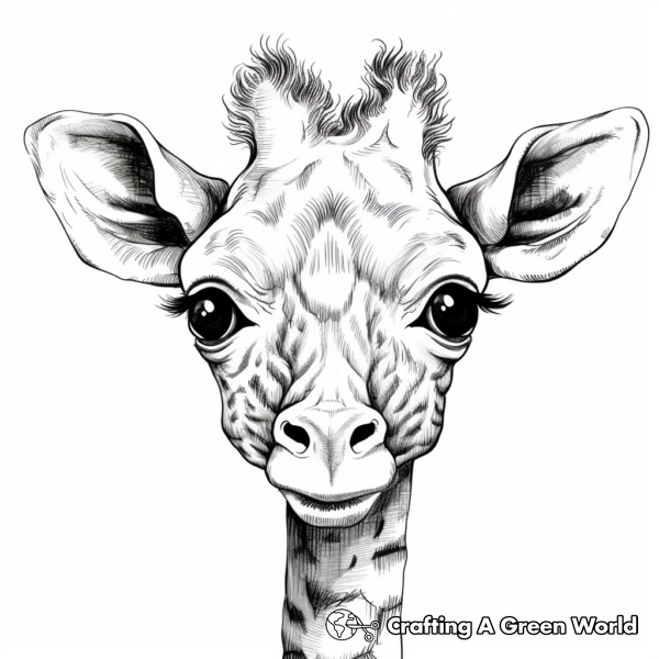 Giraffe Head Coloring Pages Free & Printable!