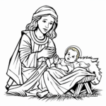 Baby Jesus in the Manger Coloring Pages 2