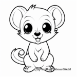 Baby Kinkajou Coloring Pages: Cute and Simple 3