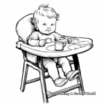 Baby Mealtime: Highchair Babies Coloring Pages 2