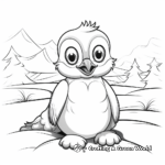 Baby Penguin in Winter Wonder Land Coloring Pages 4