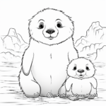 Baby Penguin with Friends: Seal and Polar Bear Coloring Pages 2