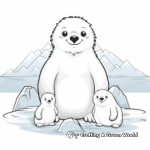 Baby Penguin with Friends: Seal and Polar Bear Coloring Pages 4