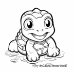 Baby Snapping Turtle: Cute and Simple Coloring Sheets 2