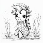 Baby Unicorn Seahorse Coloring Pages 3