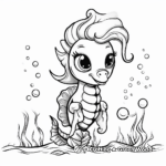 Baby Unicorn Seahorse Coloring Pages 4