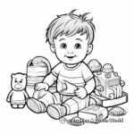 Baby with Toys: Toy-Filled Coloring Pages 2
