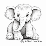Baby Woolly Mammoth Coloring Pages for Kids 3