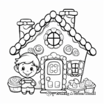Baking Elves At Santa's Gingerbread House Coloring Pages 1