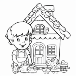 Baking Elves At Santa's Gingerbread House Coloring Pages 4