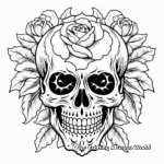 Baroque Style Rose Skull Coloring Pages 4