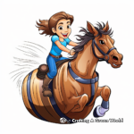 Barrel Racing Action Scene Coloring Pages 2