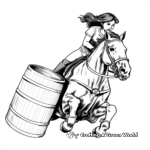Barrel Racing Action Scene Coloring Pages 3