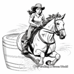 Barrel Racing Action Scene Coloring Pages 4