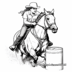 Barrel Racing Competition Coloring Sheets 4