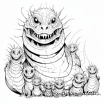 Basilisk Family Coloring Pages: Male, Female, and Babies 4