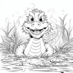 Basilisk in Water: Aquatic Scene Coloring Pages 1
