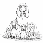 Basset Hound Family Coloring Pages: Parents and Pups 3